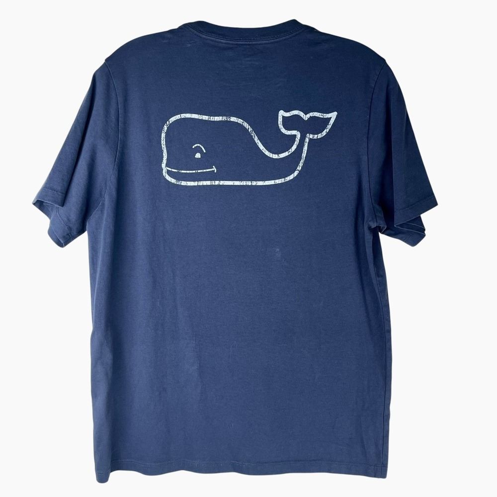 VINEYARD VINES Blue Tshirt XL Kids Boys Girls‎ Outline Whale Tee Short Sleeve